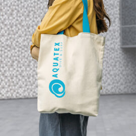 Cotton Tote Bag With Coloured Webbing Handle